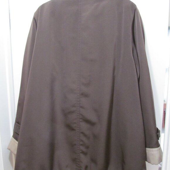 Gallery Womens Coat ~ Zip Out Liner ~ Snap Front ~ Brown & Mushroom Taupe Sz 1X - Picture 5 of 16